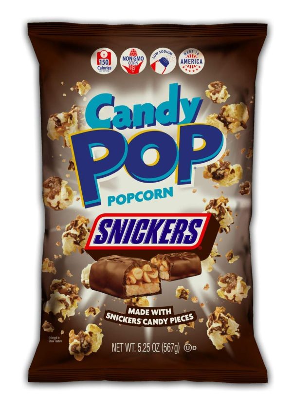 Candy Pop Snickers Popcorn 5.25oz 12ct